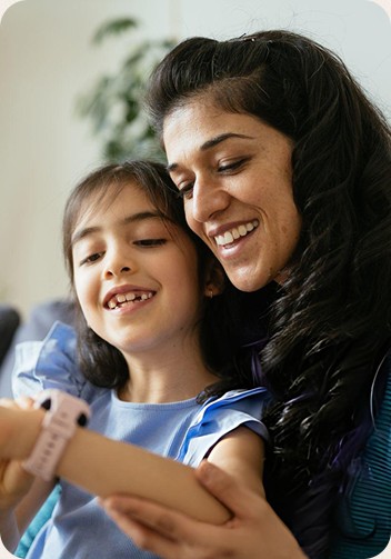 Mother and daughter reading together